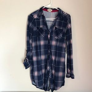 long plaid flannel // dress